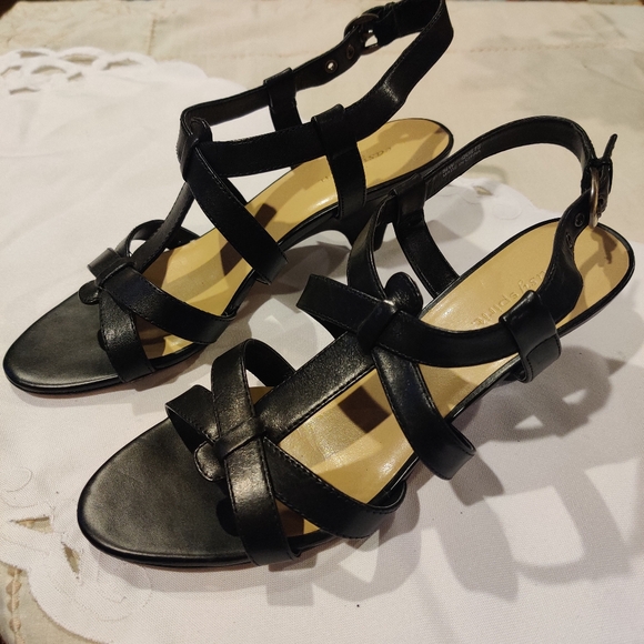 Easy Spirit Black Heeled Sandal Size 8.5w - Picture 2 of 5